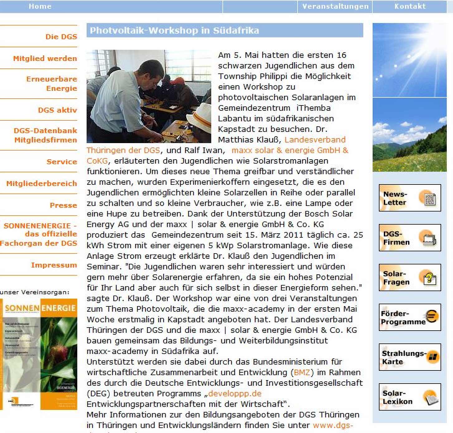 Photovoltaikworkshop in Südafrika