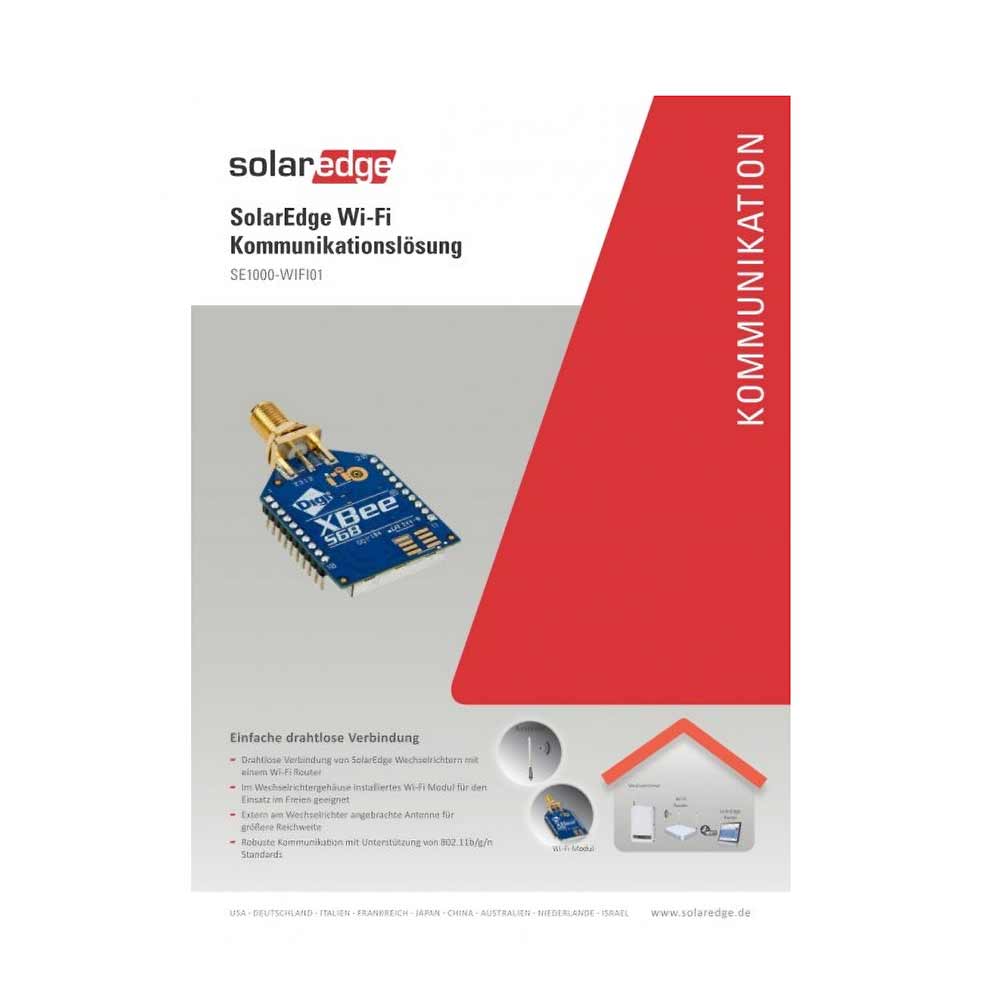 WLAN-Kommunikationslösung - drahtlose Kommunikation zwischen dem SolarEdge Wechselrichter und einem WLAN-Router